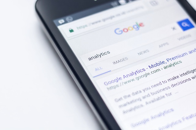 Google search "Analytics"on a smart phone 